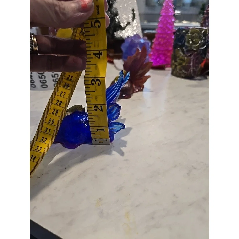Handmade Resin Goldfish Red Purple Blue Decoration Gift 648